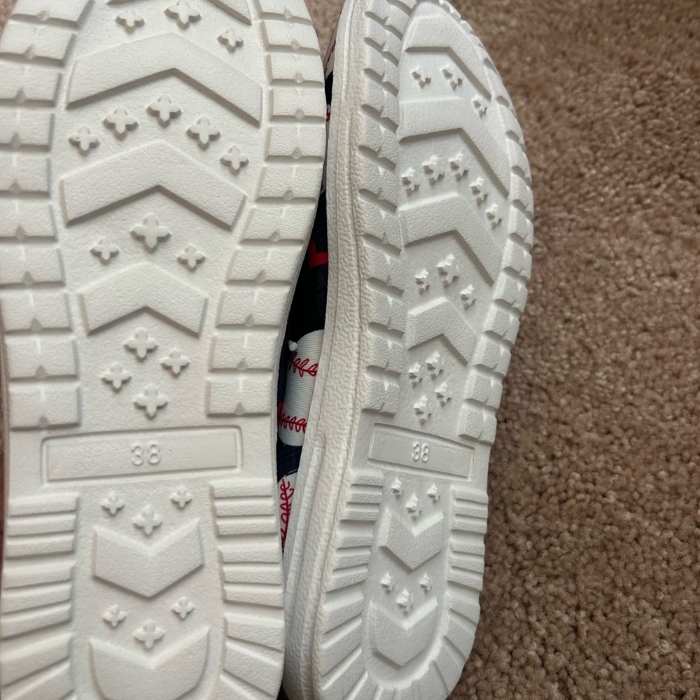 Women’s Baseball Print Shoes - Black and Red - Picture 4 of 4